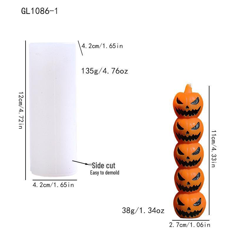 3D Halloween Candle Mold - Stackable Broken Finger, Pumpkin & Skull Design