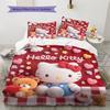 Hello Kitty Cute Pattern Bedding,Quilt Set Quilt Cover Pillowcase Home Birthday Gift(1 * Duvet Cover + 2 * Pillowcase, Without Core)