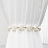 2 PCS Flower Pearl Curtain Magnetic Buckle Beautifully Rose Curtains Tie Rope  Decoration