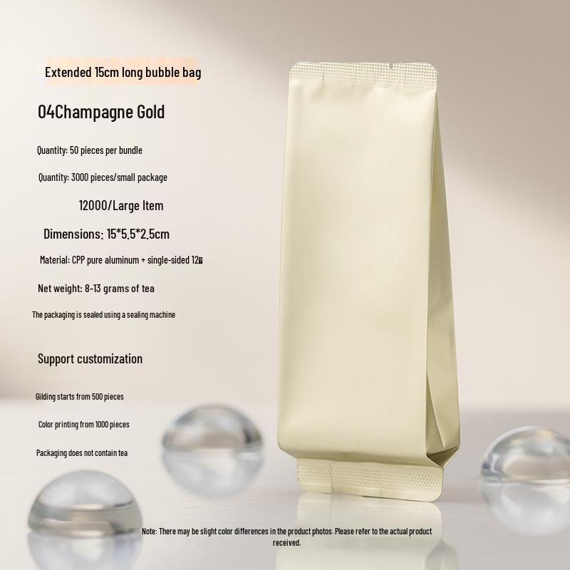8g Extra Thick Aluminum Foil Tea Bag for Yancha, Phoenix Dancong, Black Tea & Rougui
