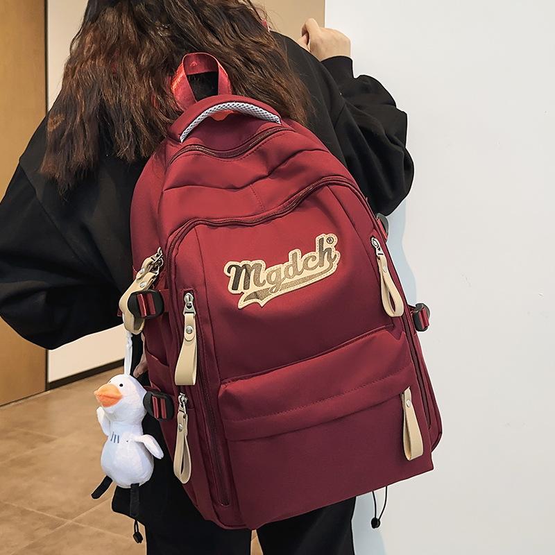 Children's Elementary School Students  College Students  Large Capacity Backpacks  Burgundy Backpacks  Boys
