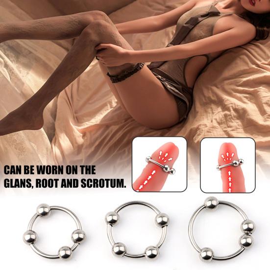 Cock Ring Prolong Intercourse Time Ergonomic Stainless Steel Delay Ejaculation Lock Ring for Male