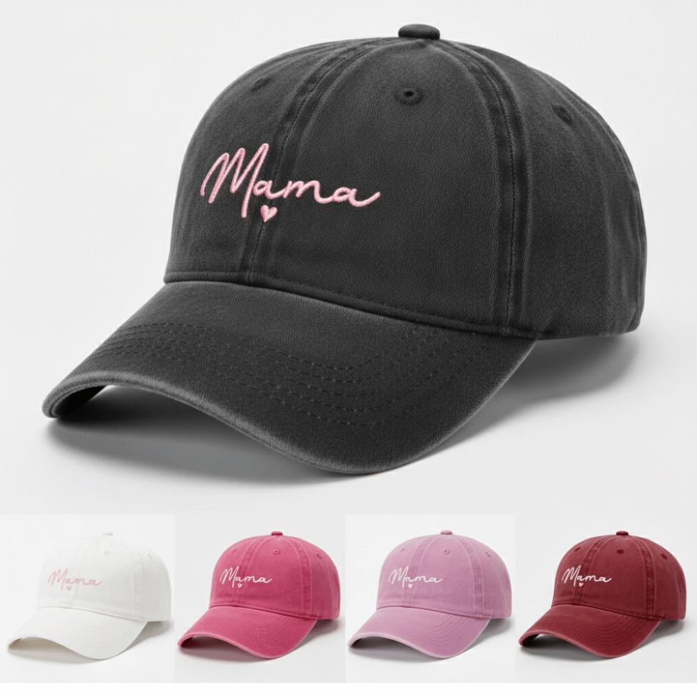 Adjustable Mama Heart Caps Washed Cotton Baseball Cap Fashion Sport Visors Cap Gifts