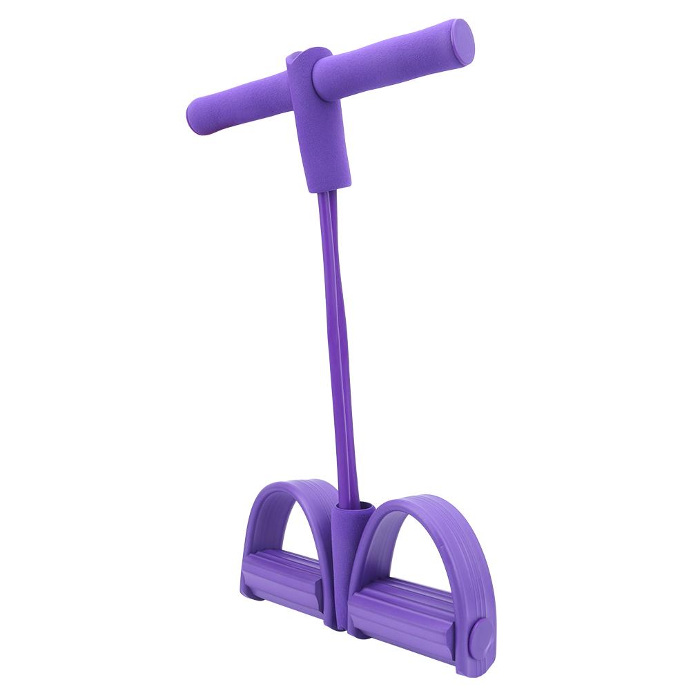 2 Tube Foot Pedal Pull Rope Elastic Leg Puller SitUp Abdominal Fitness Training Equipment(Purple )