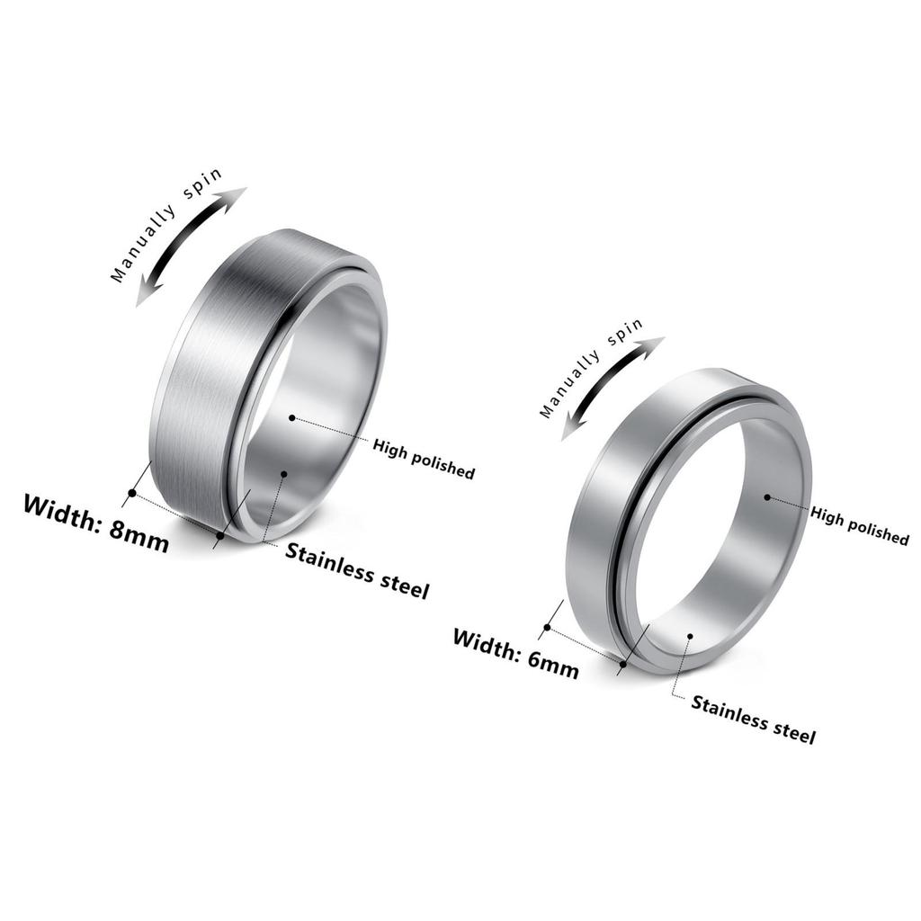 Drehbarer 6/8mm Titanstahl Herren Outdoor Partnerring