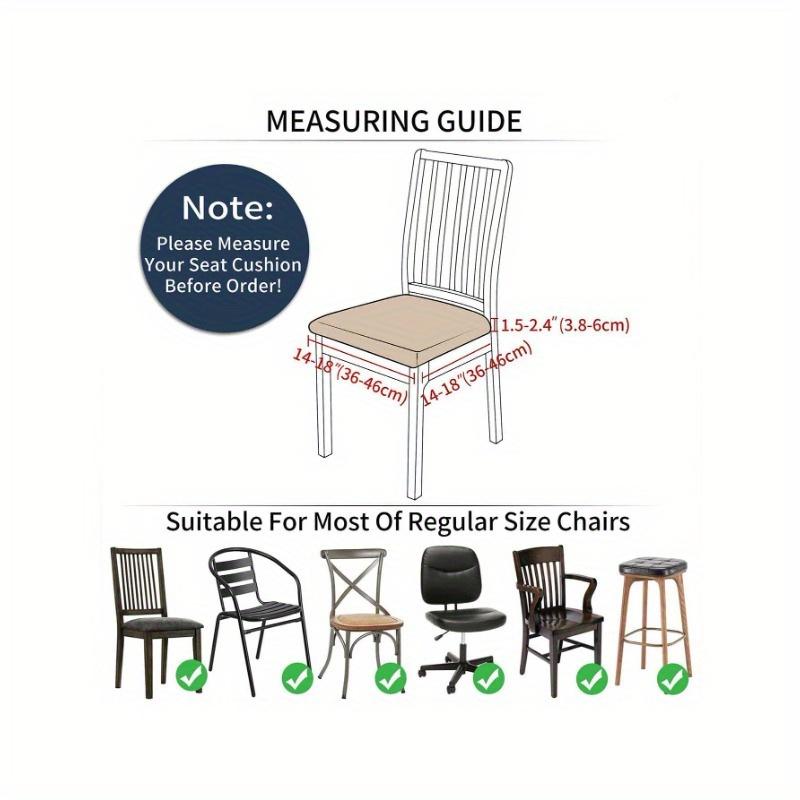 Jacquard Chair Seat Cover Dining Room Chair Slipcover Taupe 1pc