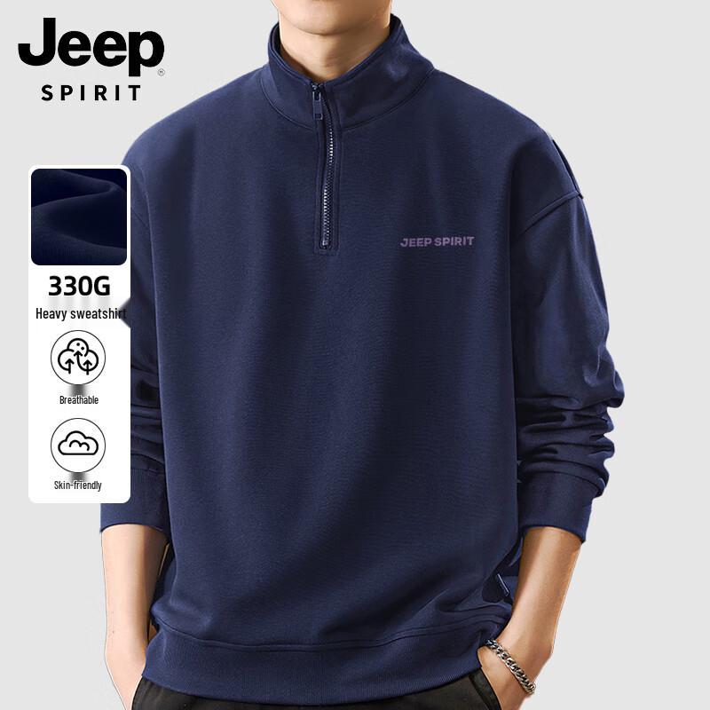 

JEEP SPIRIT Men s Heavyweight 330G Stand Collar Sweatshirt M