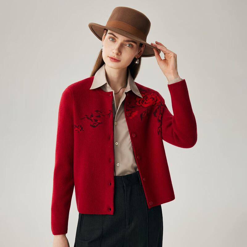 Zhaojun Women's 2025 A/W 100% Cashmere Round Neck Thickened Cardigan