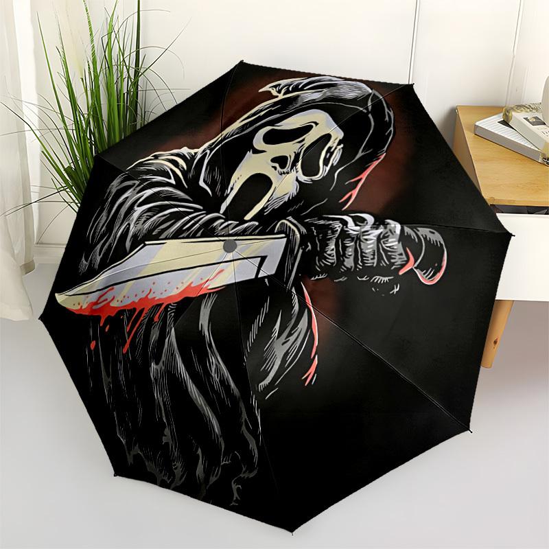 1pc Scream Automatic Open/Close Umbrella Folding Umbrella, Portable Compact Travel Umbrella, Birthday/Christmas Gift for Men & Women L1110y19
