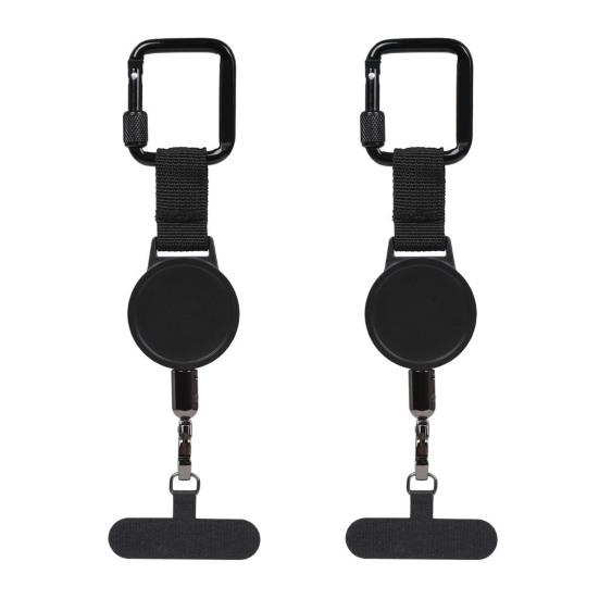 Anti-Theft Phone Tether Retractable Steel Line Cellphone Strap Universal Phone Lanyard with Locking Carabiner And Metal Tether Tab for Outdoor Hiking