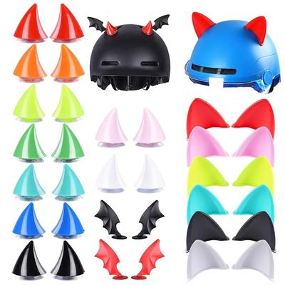2pcs Helmet Cat Ears Decoration Moto Electric Car Driving Styling Cute Cat Ears Stickers Decor Helmet Accessories