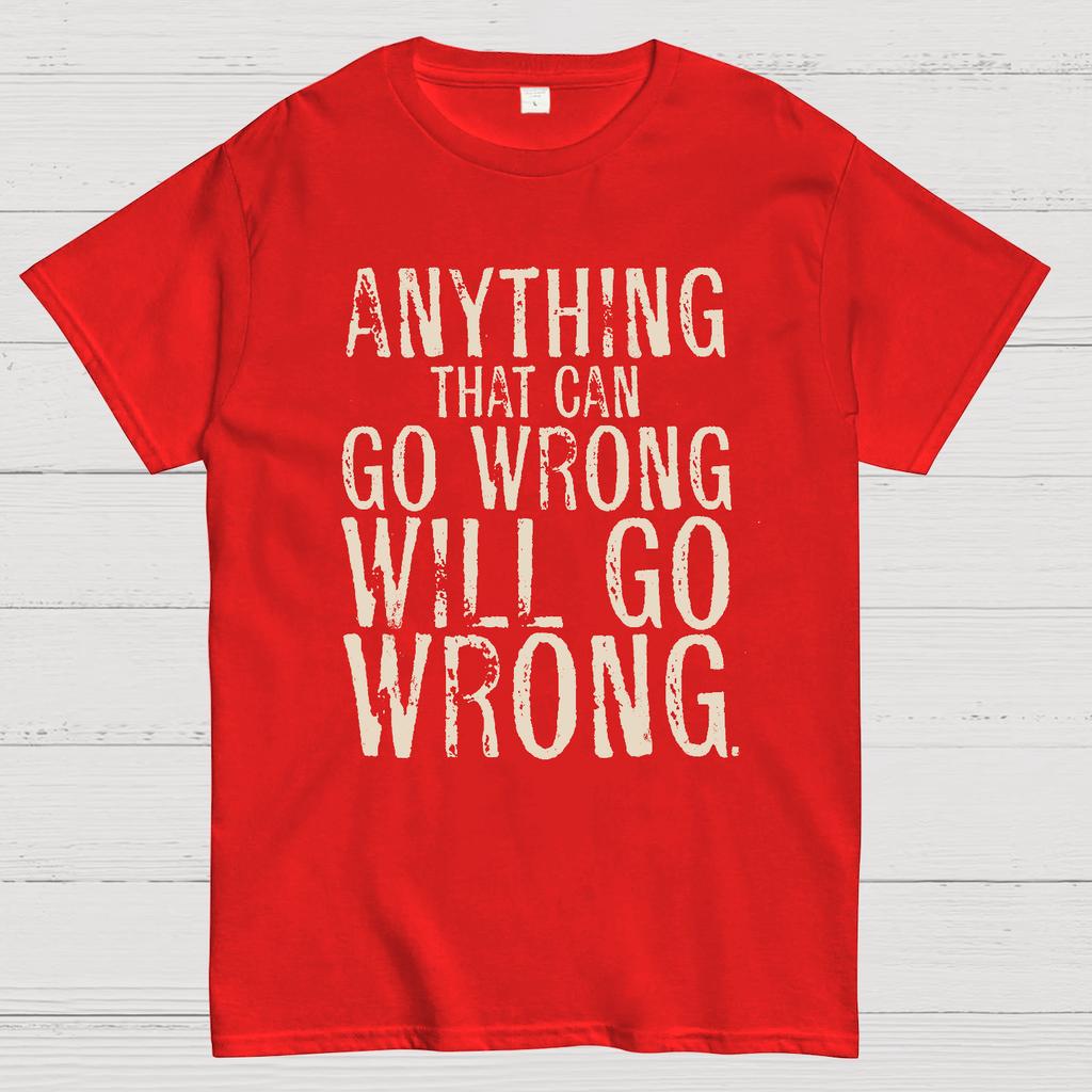 Anyting That Can Go Wrong Will Go Wrong Science Murphy's Law Print Cotton Summer Casual Cool Loose T-Shirt