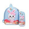 Lightweight Breathable Kids Backpack With Charming Bunny Pencil Case For School Use