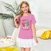 Girls' Round Neck Short Sleeves Christmas Witch  Group Print Casual Short Sleeves
