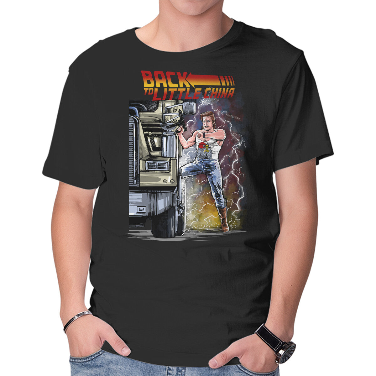 Unisex Crew Neck T-Shirt Back To Little China Graphic Short Sleeve Casual Tee XS