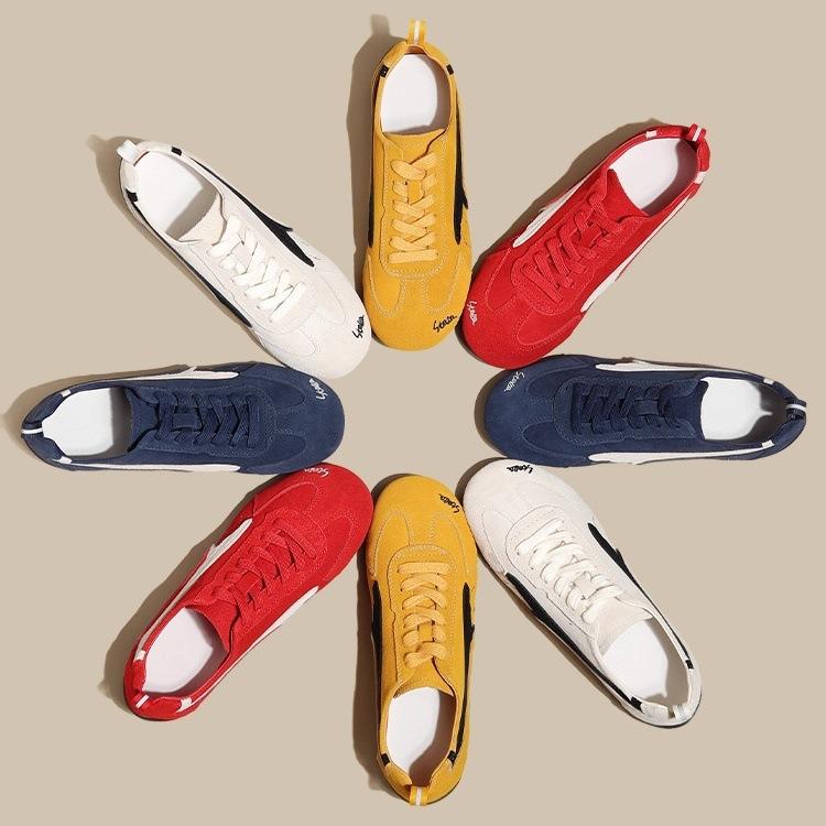 Leather retro black German training shoes women's 2025 summer new lace-up versatile Forrest Gump shoes sports casual racing shoes