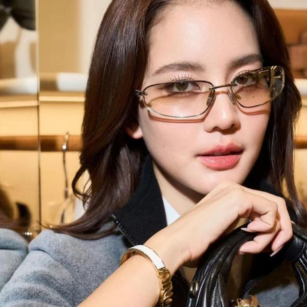 New Style Sun Glasses For Women Oval Shape Rimless Uv Protection Sunglasses Men Fashion Trendy Female Sunglass