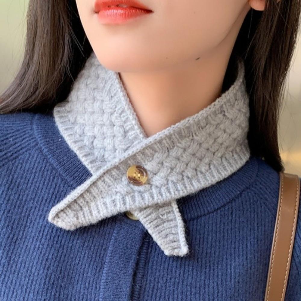 Windproof Cross Neck Warmer Solid Color Women Winter Neckerchief  Apparel Accessories