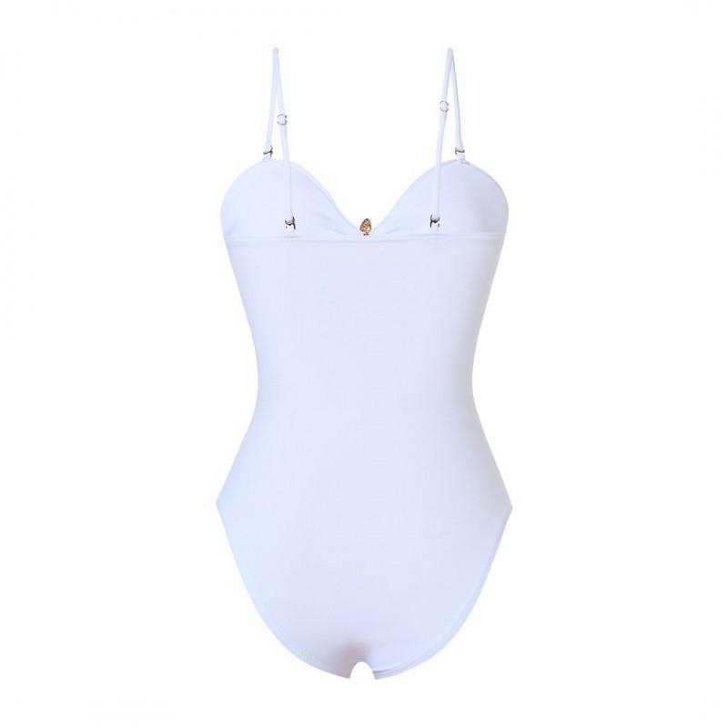Solid Color One-piece Swimsuit Female Feel Tight Hollow Metal Five-star Women's
