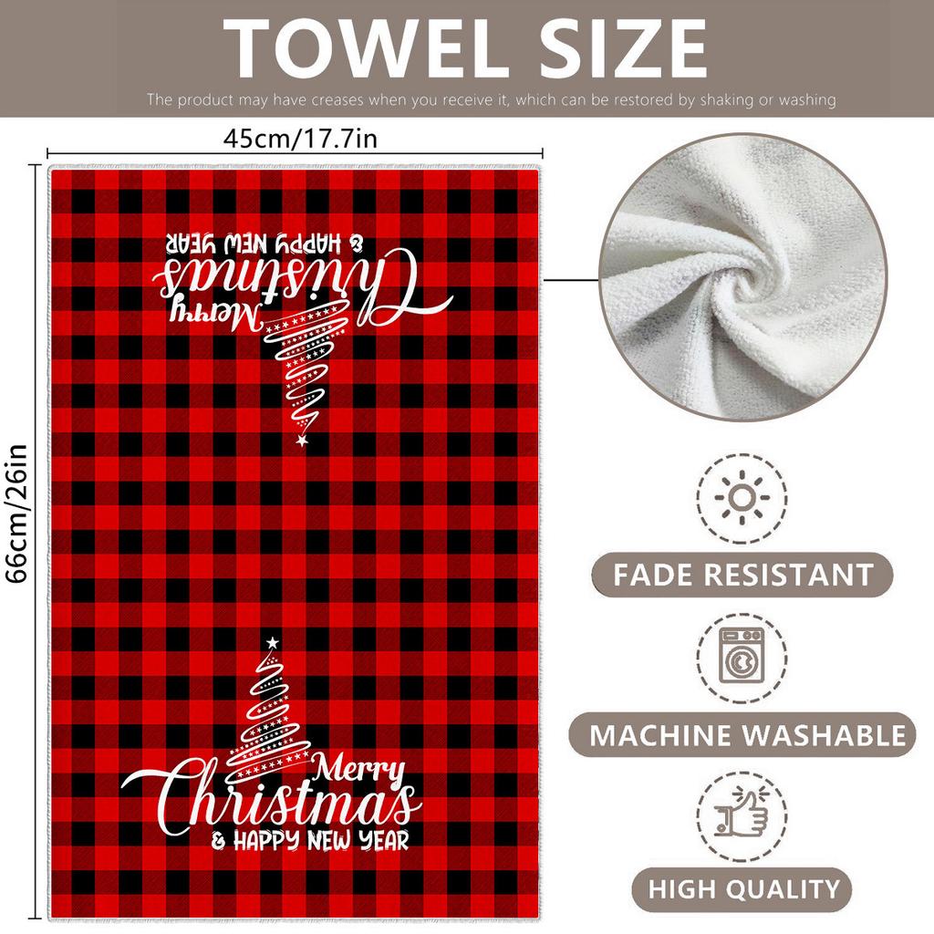 Christmas gift hanging kitchen towel hand wipe absorbent towel household bathroom cartoon hanging towel cleaning rag