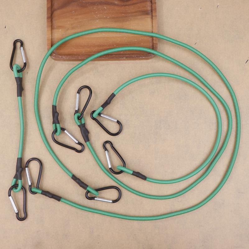 30-120Cm Green Stretch Ropes 6Mm Bungee Cords With Hooks Elastic Tie Strap Bikes Tie Car Luggage Packing Roof Rack Strap