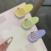 4Pcs Girl Hairpins Macaron Cream Color Plaid Pattern Fruit Button Design Hair Clips Lightweight Stable Grip Scalp-friendly Hair