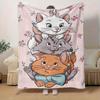 1pc Disney Aristocats Marie & Friends Throw Blanket Soft & Cozy Blanket for Couch, Bed, Travel