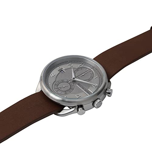 MASTER WORKS Quattro 002 MW07SU-EDBRO8 Men's Watch, Made In Japan, Quartz Movement, 41mm, Leather Strap, Chronograph, Brown
