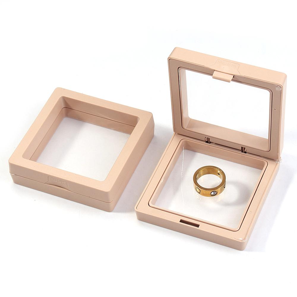 1Pc PE Film Transparent Visible Jewelry Storage Box Ring Earring Box Bracelet Necklace Display Box Jewelry Dustproof Storage Box