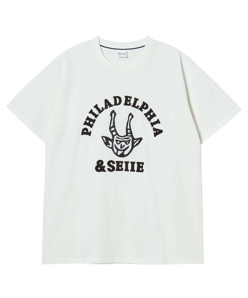 Seie Devil Oversized Applique Tee Ivory