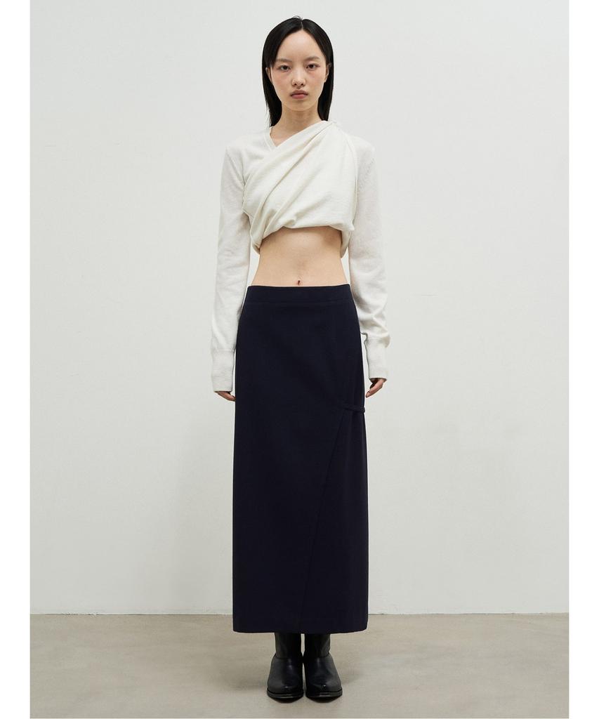 Anggae Back Tied Long Skirt Navy