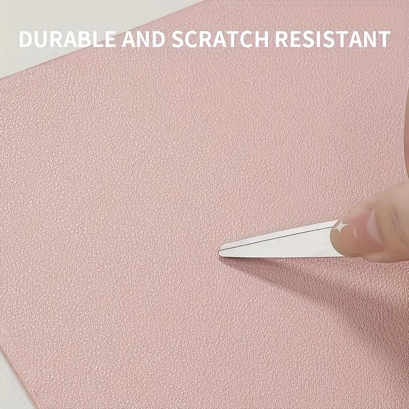 Faux Leather Desk Mat - Non-Slip, Waterproof, Stain-Resistant | Ideal for Office & Study | Available In Multiple Sizes | Pink, Smooth Finish, Desk Pad