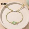 Beach Trip Photo Prop Jewelry Colorful Small Fish Handmade Braided Bracelet, Boho Cute Woven Cotton Rope String Adjustable Summer Wristband for Women