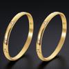 18K Gold Zircon Inlaid Buckle Stainless Steel Bracelet for Women