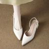 Fashion High Heels Sandals Woman Pointed Toe Heeled Shoes Shallow 2025 Summer Trend Loafers Slingback Shoes Elegant Dress Pumps Mujer