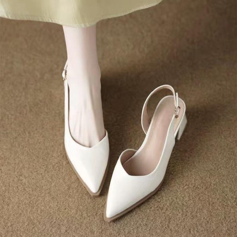 Fashion High Heels Sandals Woman Pointed Toe Heeled Shoes Shallow 2025 Summer Trend Loafers Slingback Shoes Elegant Dress Pumps Mujer