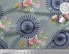 Soimoi Japan Crepe Satin Fabric Stripe,Floral & Mandala Printed Craft Fabric by the Metre 42 Inch