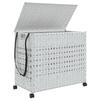 VidaXL Panier à linge avec roulettes blanc 66x35x60 cm résine tressée 372048