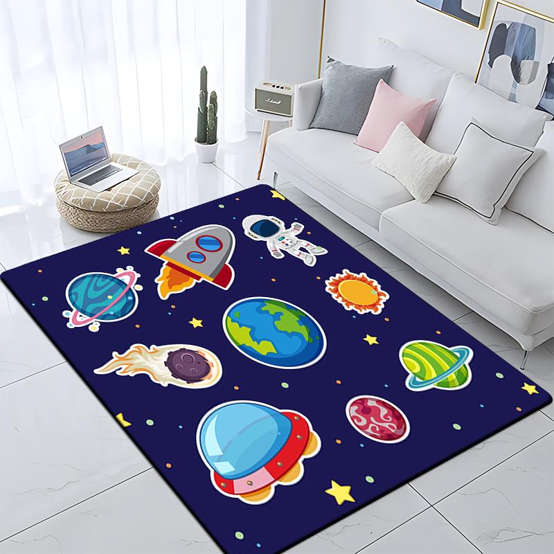 Cartoon astronaut children's room decorative carpet Camping cushion play aera mat  floor mat carpet game area rug floor mats