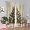 2pcs,2D plane printing Curtains&Window Treatment Christmas Tree (2) Versatile Polyester Fabric (without rod) Decorations Inside