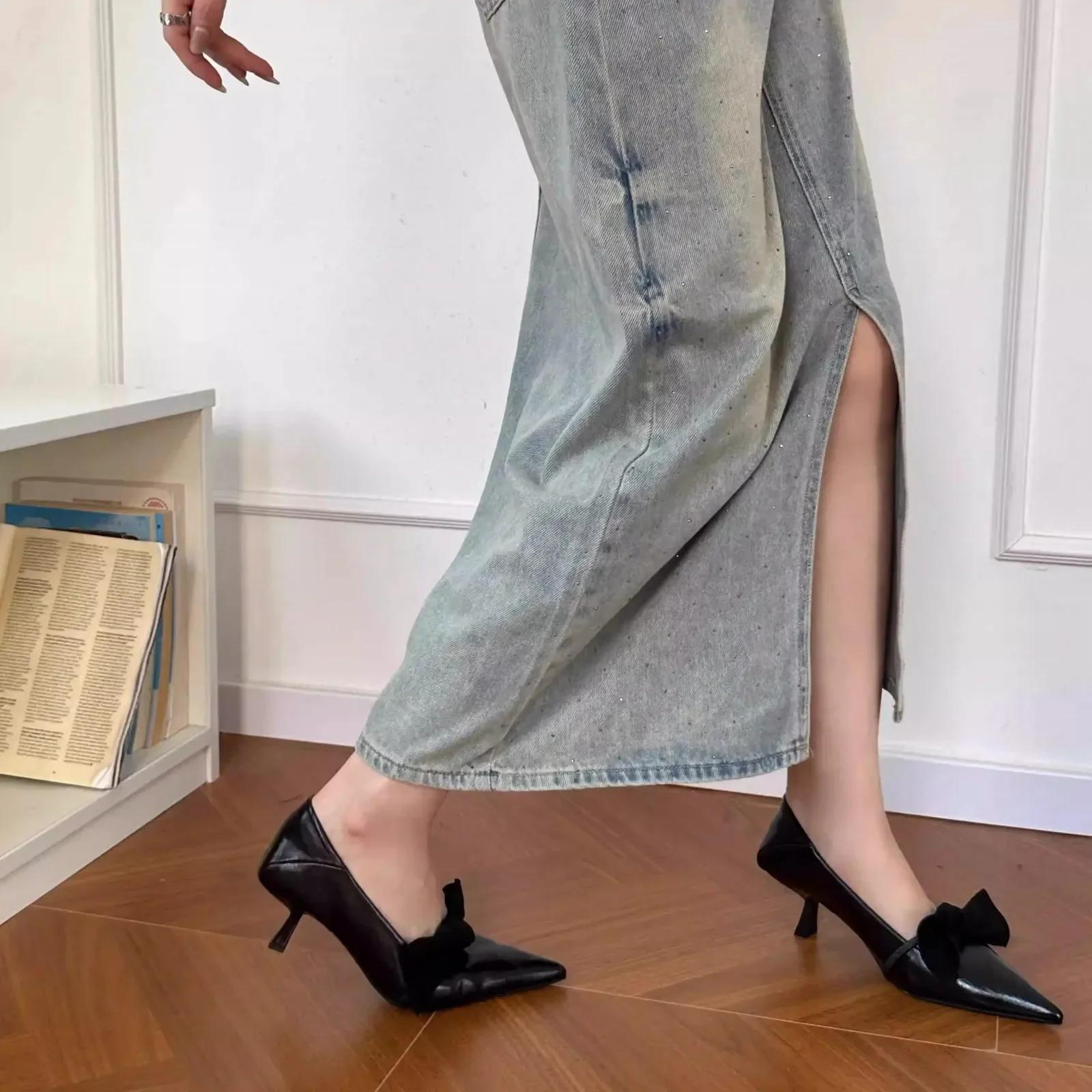 

Женские Сексуальные Туфли-Лодочки на Высоком Каблуке с Бантом, Остроносые, Вечерние, С Открытым Вырезом, Шпильки, Женские Каблуки, Модные Свадебные Туфли, Дизайнерские Стильные 40