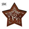 Unique Christmas Gifts 3D Wooden LED Night Light, Hollow Carved Tabletop Decor Lamp with Warm Glow, Festive Holiday Home And Office Decoration