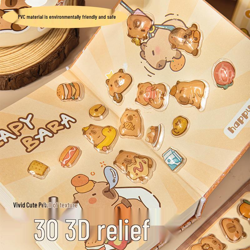 3D Embossed Cartoon Animal Stickers for Kids - Educational and DIY Toys for Elementary Students