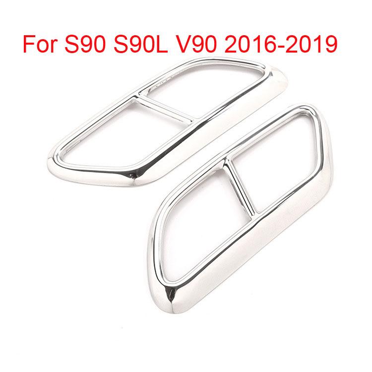 Car Stainless steel Rear Exhaust Tail Pipe Cover Trim For VOLVO S60 S90 XC60 XC90 V60 S60L S90L Car Accessories