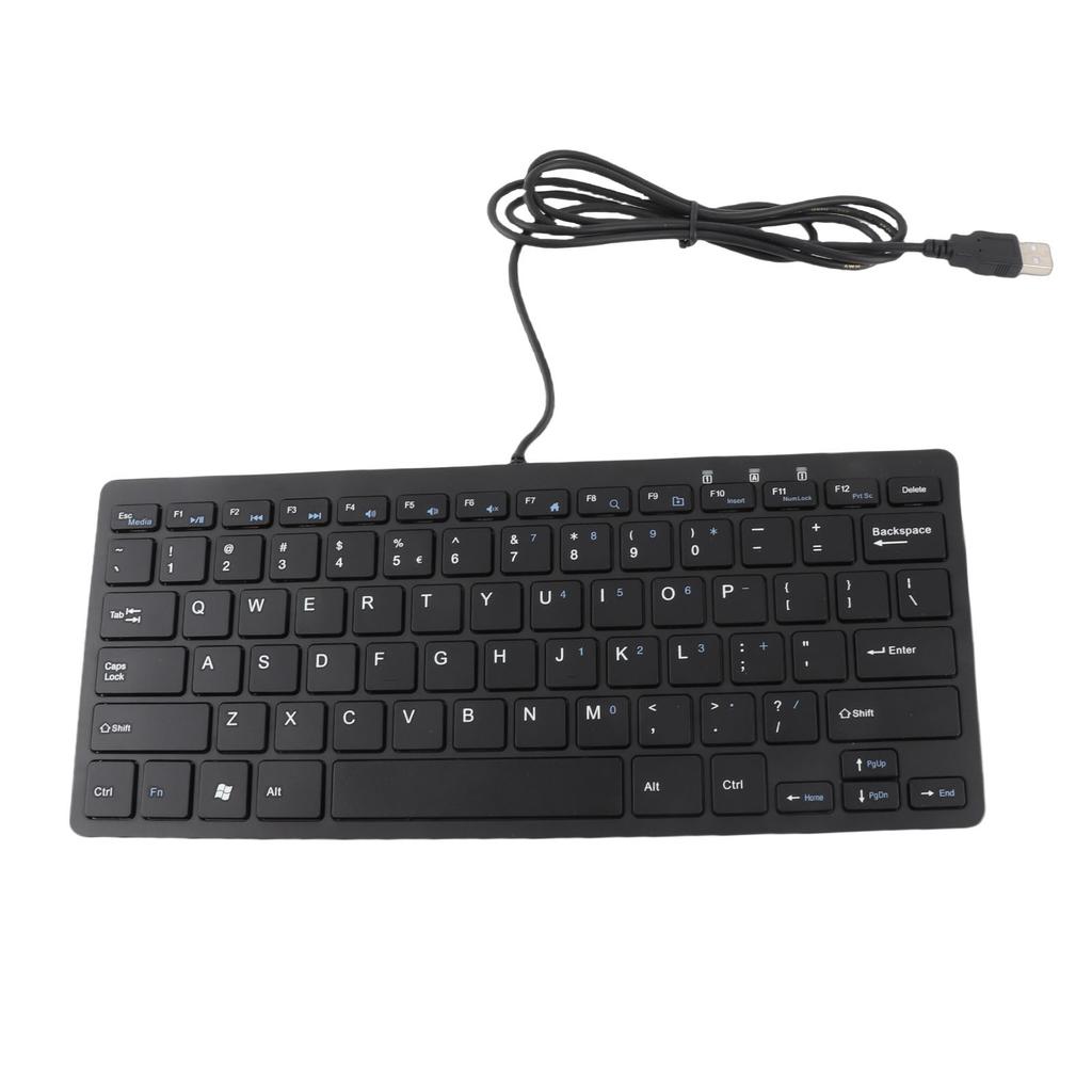 USB-Tastatur mit Kabel 78 Tasten Dünn Tragbar Rutschfest Tastatur für Laptops Desktops