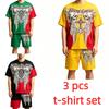 Sommer Mode Lässig Retro Totenkopf Engelsflügel Bedrucktes Rundhals Kurzarm T-Shirt und Shorts Set Herren und Damen T-Shirt Shorts Set