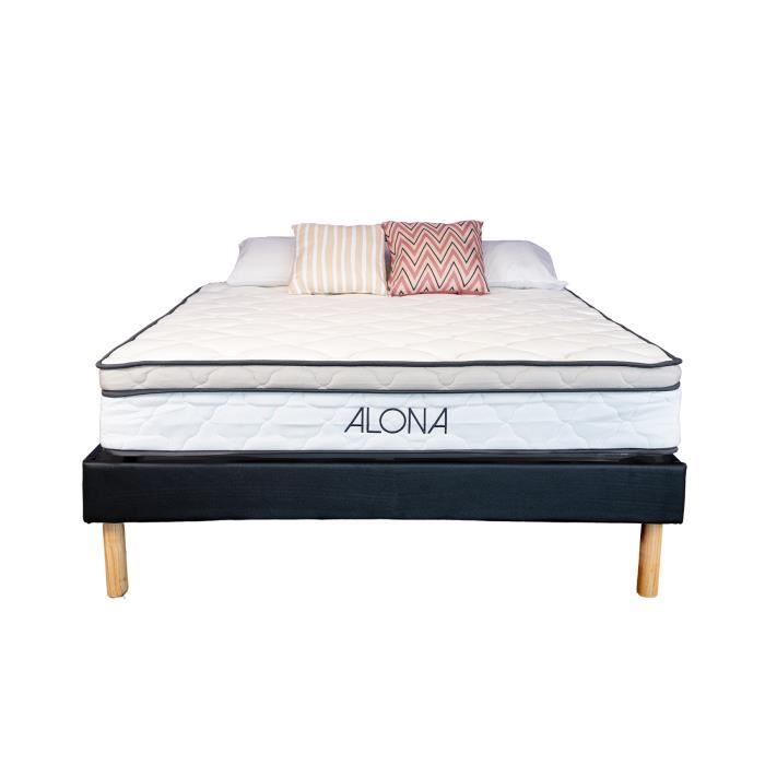 Matelas + Sommier - ALONA - Gregory - 140x190 cm - Mousse à mémoire de forme - 683 ressorts biconiques