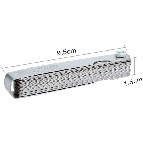 JUTOSU Thickness Gauge, 32-Piece Steel Feeler Gauge with Dual Marking, Metric & Imperial, 0.04-0.88 mm (0.04-0.88 mm)