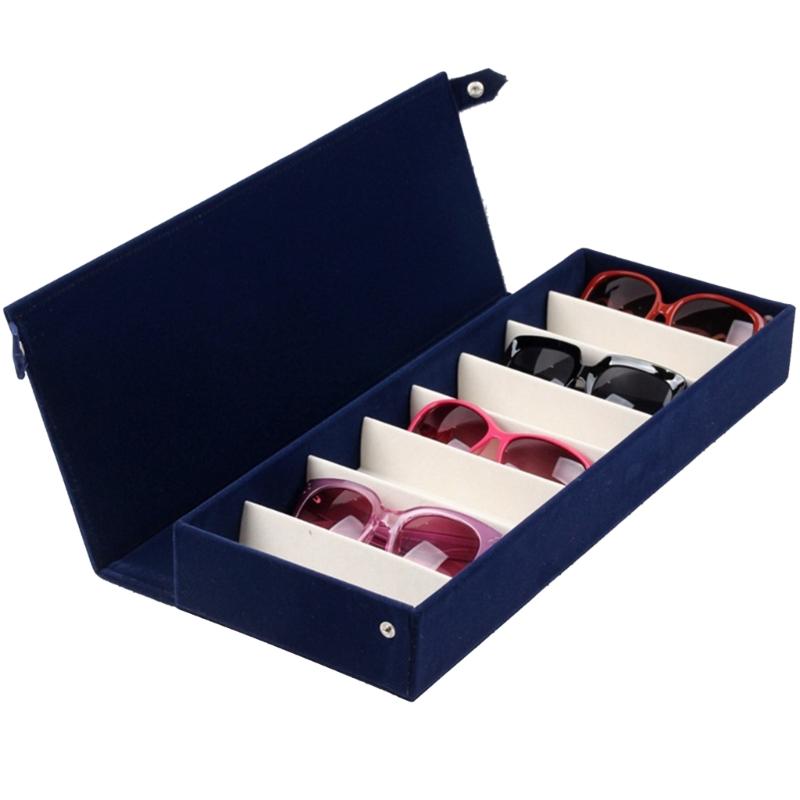 8 Slot Glasses Storage Box Rectangle Sunglasses Storage Container Holder for Home Bedroom Dormitory Tabletop Storage