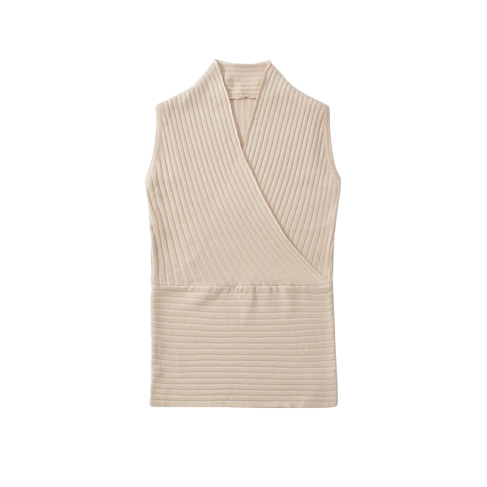 

Элегантный приталенный жилет с V-образным вырезом: Приталенная, сексуальная майка для женщин Medium хаки